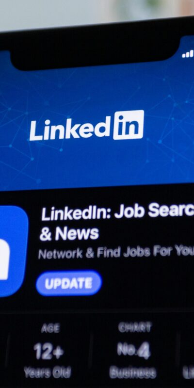 Close-up of a Smartphone Displaying LinkedIn Application